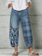 Women's Animal Art Print Trousers