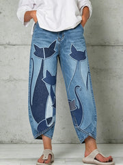 Women's Animal Art Print Trousers