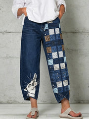 Women's Animal Art Print Trousers
