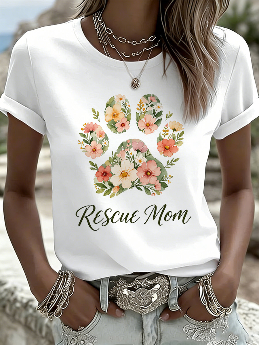 Women's Animal-Themed Artistic Print T-Shirt
