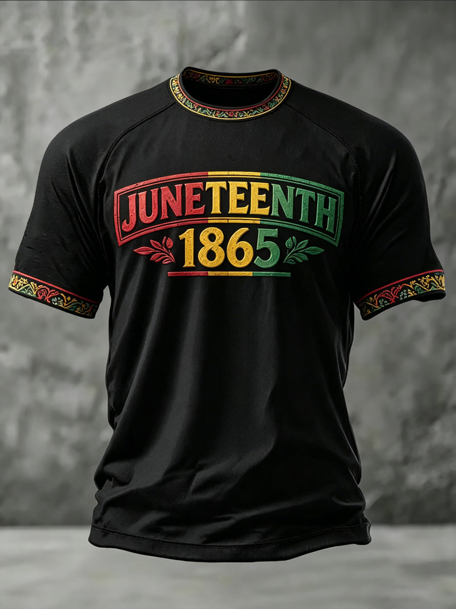 Men's Juneteenth Design Printed Casual short sleeves t-shirt