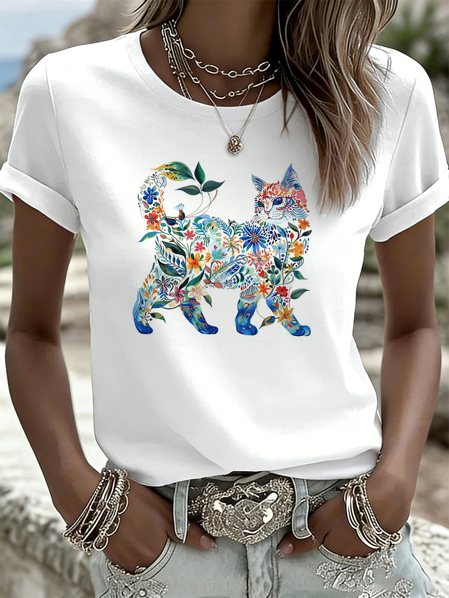 Women's T-Shirt With Animal Art Print