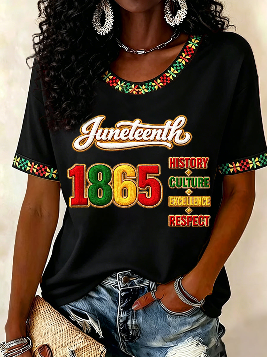 Women's Juneteenth Print Casual Tee