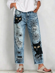 Women's Animal Art Print Jeans