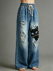Women's Animal Art Print Trousers
