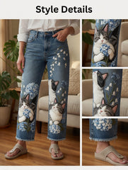 Women's Animal Art Print Jeans