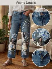 Women's Animal Art Print Jeans