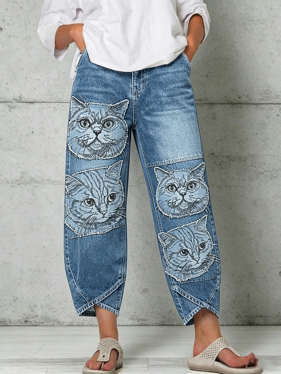 Women's Animal Art Print Trousers