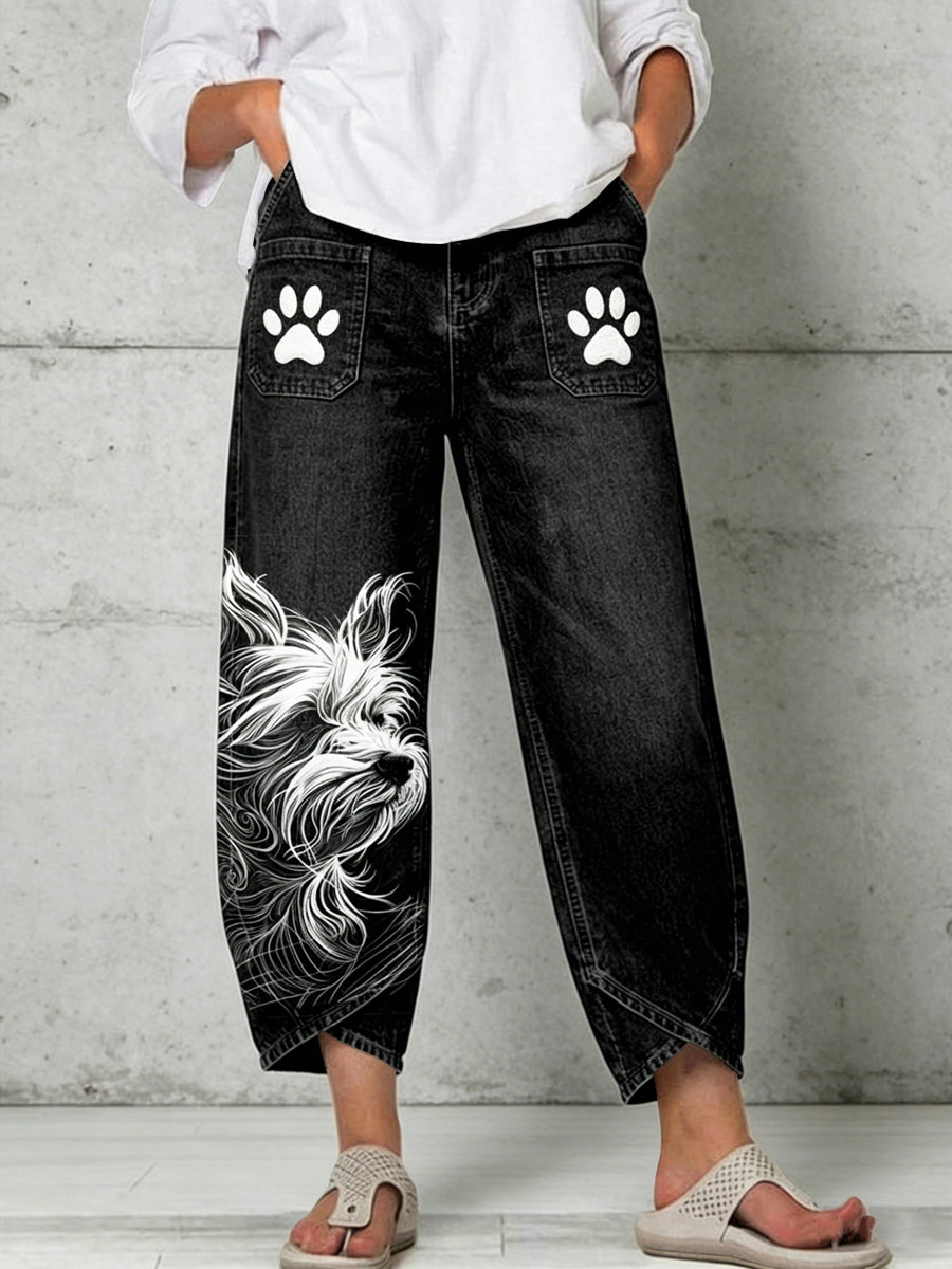 Women's Animal Art Print Trousers