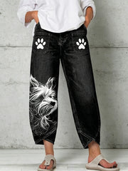 Women's Animal Art Print Trousers