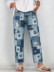Women's Animal Art Print Jeans