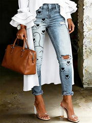 Women's Animal Art Printed Jeans