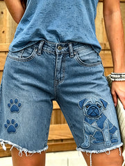 Women's Animal Art Printed Short Jeans