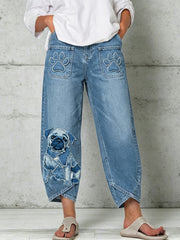 Women's Animal Art Print Trousers