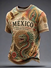 Men's Mexico Art Football Lover Printed T-shirt