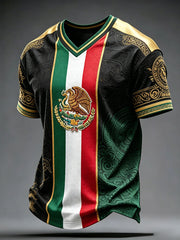 Men's Mexico Art Football Lover Printed T-shirt