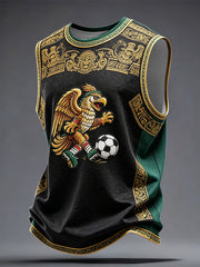Men's Mexico Art Football Lover Printed Tank Tops