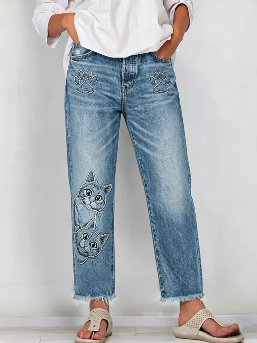 Women's Artistic Animal Print Jeans