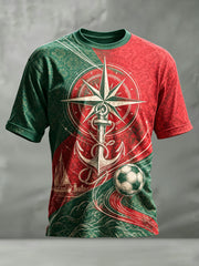 Men's Portugal Football Match Cheering Art Print Short-Sleeve T-Shirt