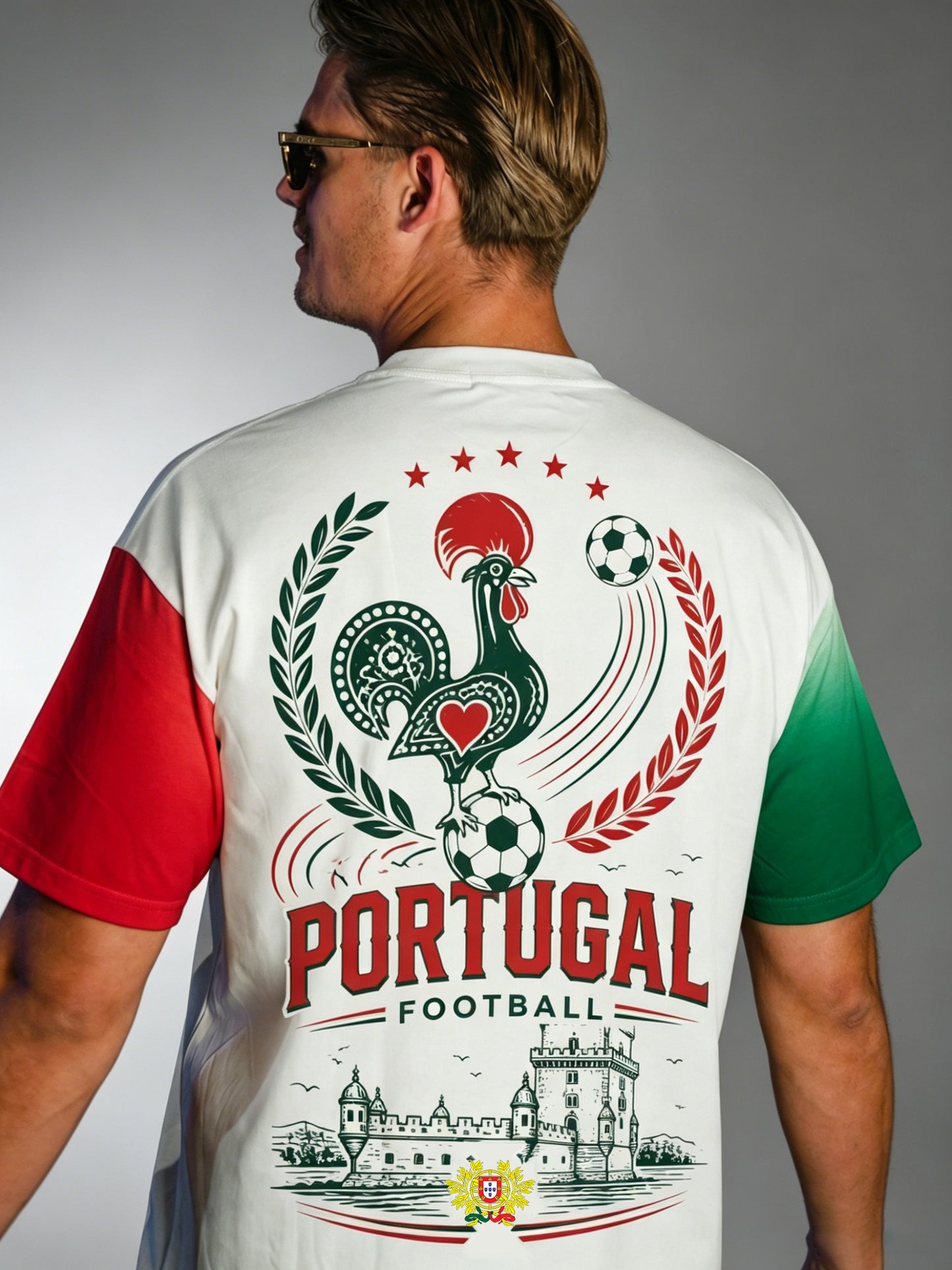 Men's Portugal Football Match Cheering Art Print Short-Sleeve T-Shirt