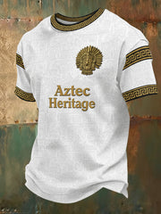 Men's T-Shirt With Mexican Aztec-Inspired Art Print