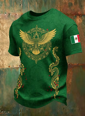 Men's T-Shirt With Mexican Aztec-Inspired Art Print