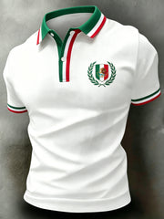 Men's Polo Shirt With Mexican Aztec-Inspired Art Print
