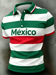 Men's Polo Shirt With Mexican Aztec-Inspired Art Print
