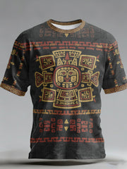 Men's T-Shirt With Mexican Aztec-Inspired Art Print
