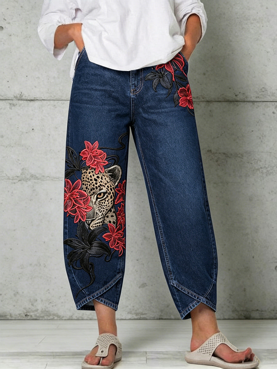 Women's Animal Art Print Trousers