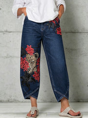 Women's Animal Art Print Trousers
