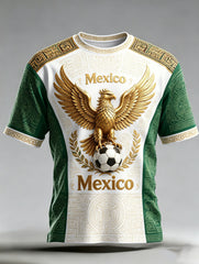 Men's Mexican Football Match Cheering Art Print T-Shirt