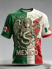 Men's Mexican Football Match Cheering Art Print T-Shirt