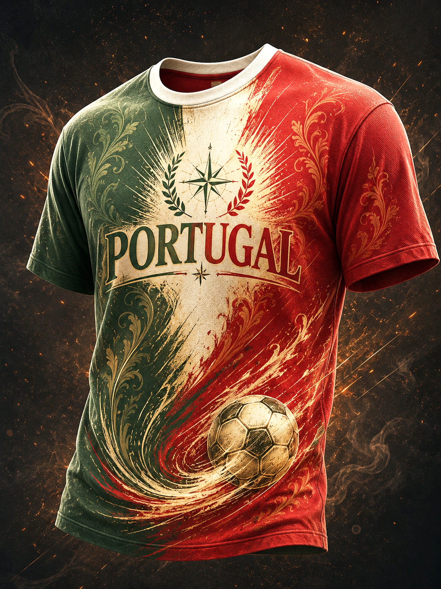 Men's Portugal Football Fan Art Print T-Shirt
