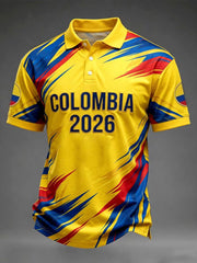 Men's Colombian football casual polo shirt