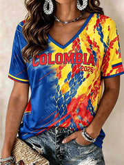 Women's Colombian football casual T-shirt