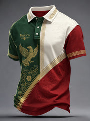 Men's Mexican Aztec Totem Art Print Polo