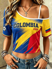 Women's Colombian football casual T-shirt