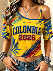 Women's Colombian football casual T-shirt