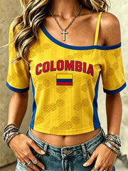 Women's Colombian football casual T-shirt