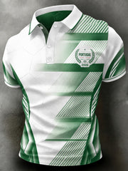 Men's Portugal Football Match Art Print Polo