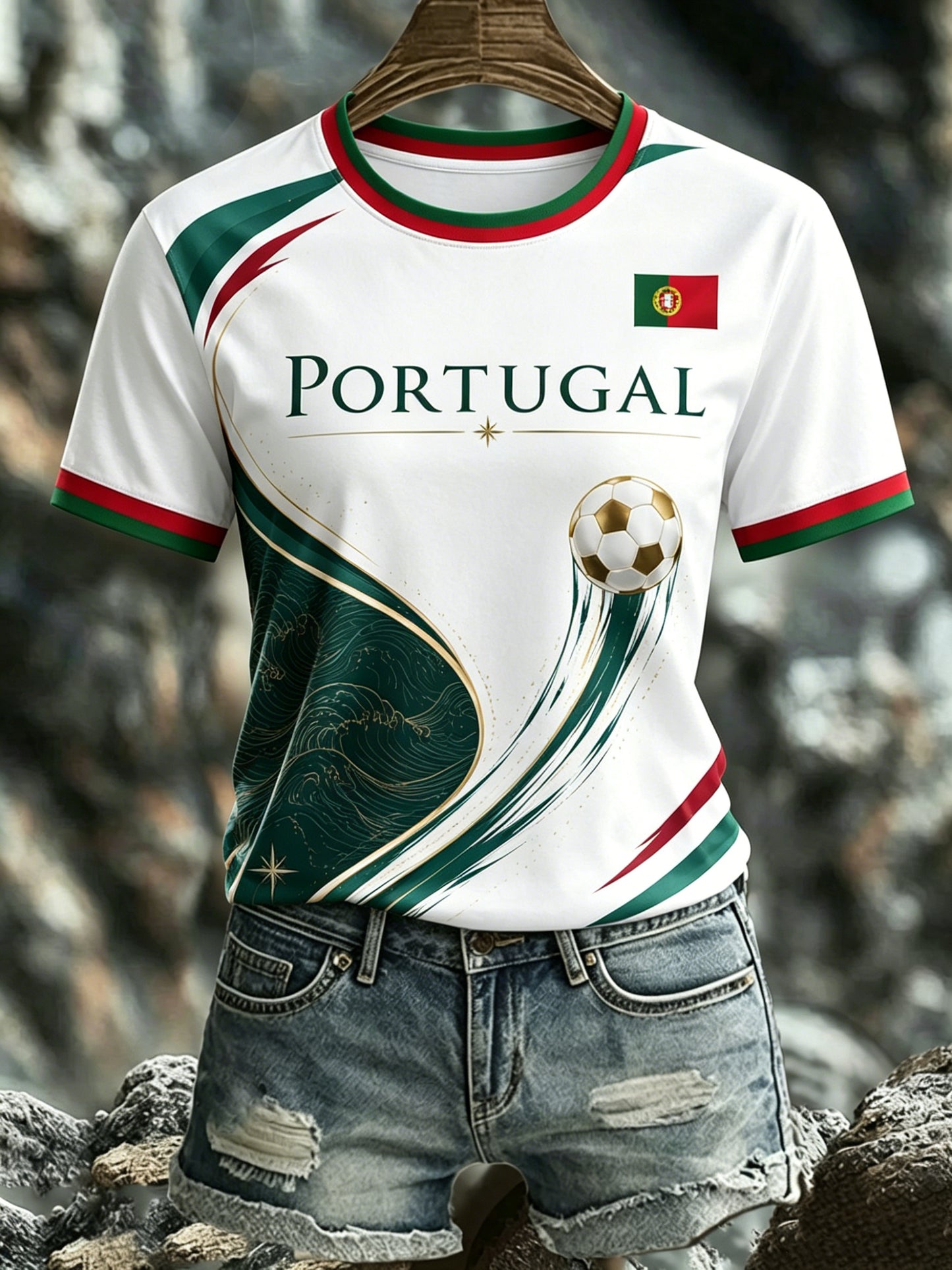 Women's Portugal Football Match Art Print T-Shirt