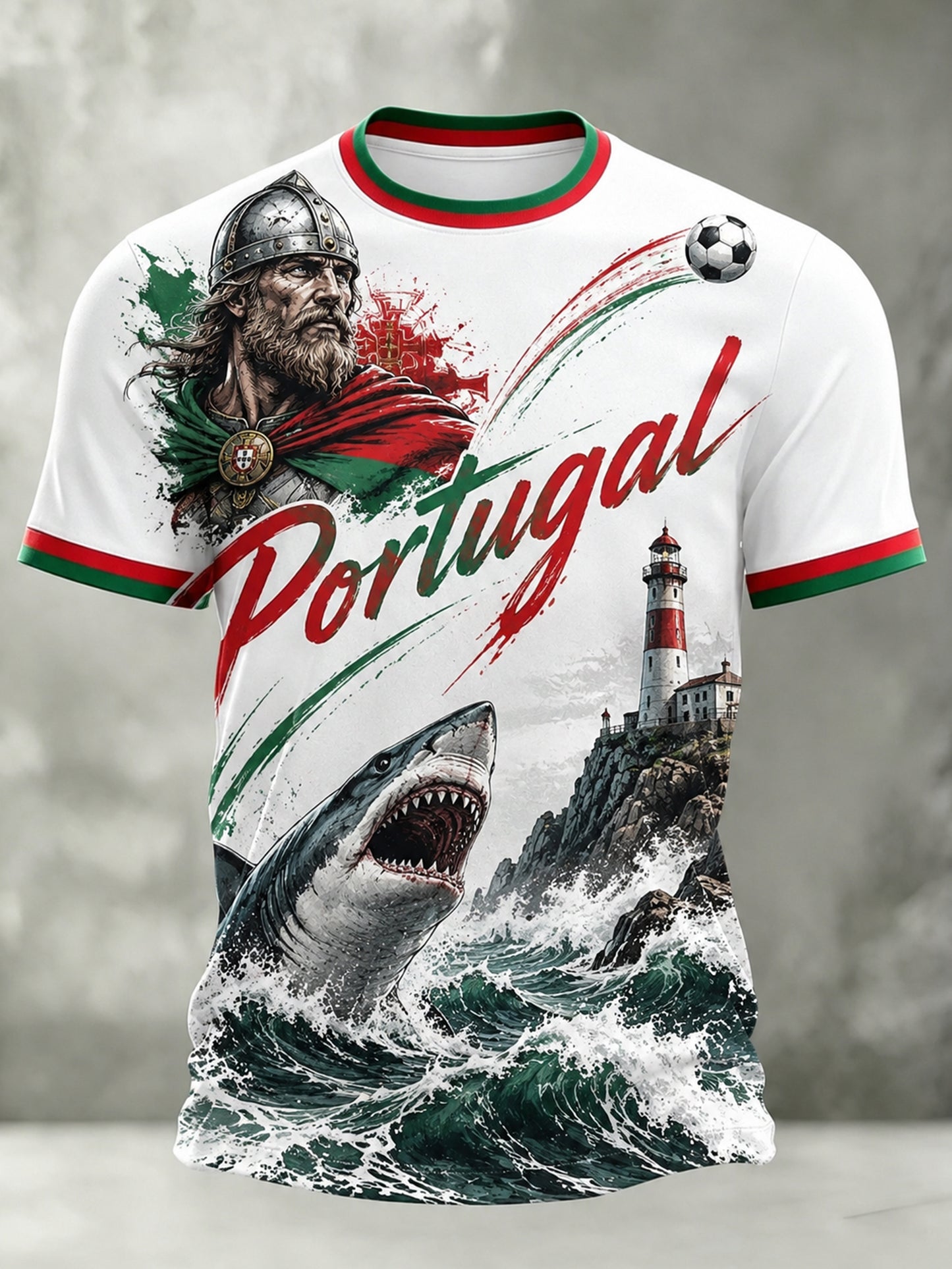 Men's Portugal Football Fan Art Print T-Shirt