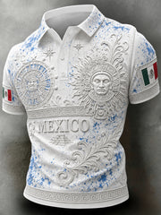 Men's Mexico Football Match Cheering Art Print Polo