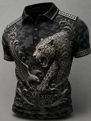 Men's Mexico Football Match Cheering Art Print Polo