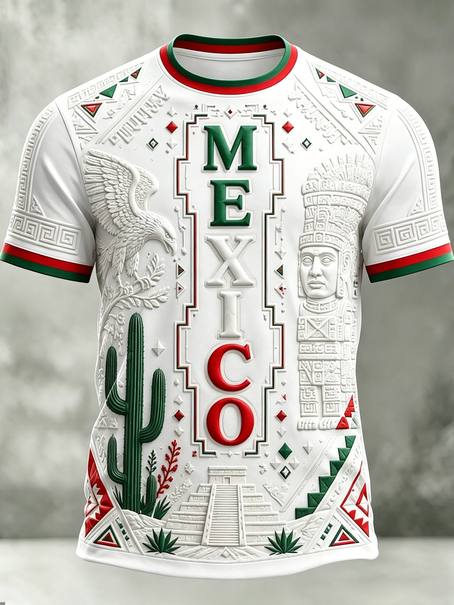 Men's Mexico Football Match Cheering Art Print T-Shirt