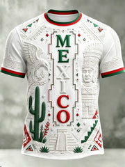 Men's Mexico Football Match Cheering Art Print T-Shirt
