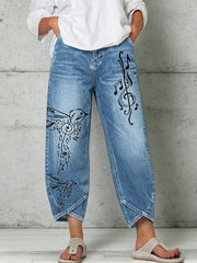 Women's Animal Music Print Trousers