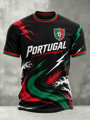 Men's Portugal Football Match Cheering Art Print T-Shirt