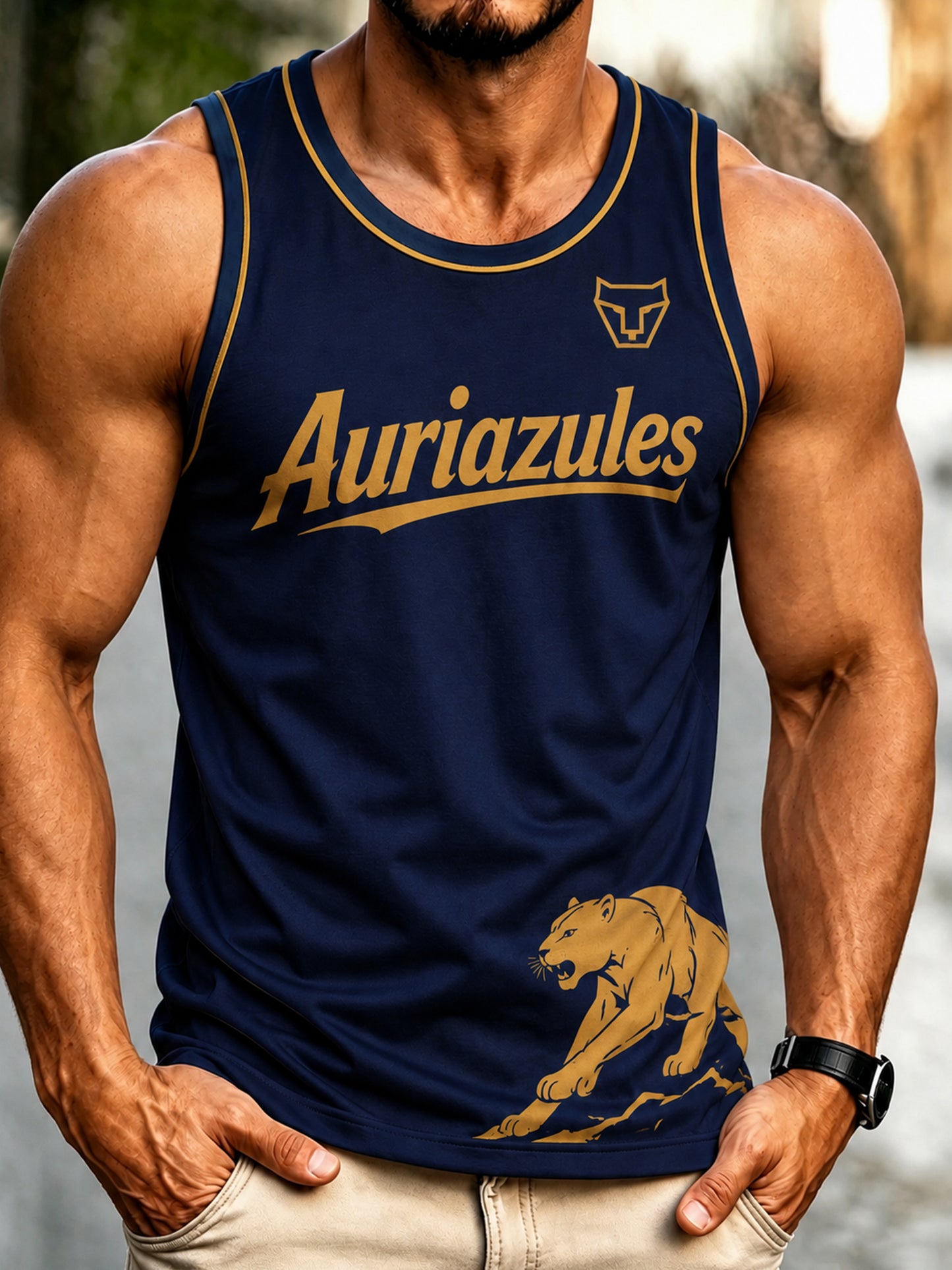 Men's Mexico Pumas Football Fan Art Print Tank Top